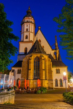 Photo for Sunrise view of Saint Thomas church in German town Leipzig. - Royalty Free Image