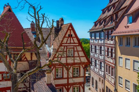 Foto de Casas de madera en el casco antiguo de Nurnberg en Alemania. - Imagen libre de derechos