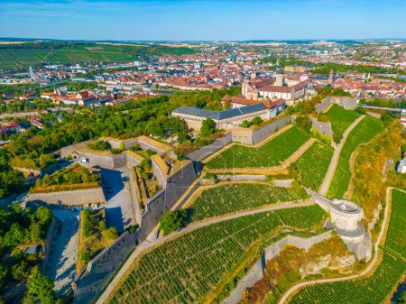 Photo for Aerial view of Marienberg fortress in Wurzburg, Germany. - Royalty Free Image