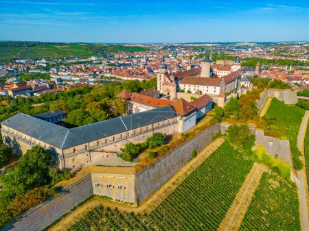 Photo for Aerial view of Marienberg fortress in Wurzburg, Germany. - Royalty Free Image