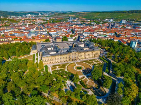 Photo for Panorama view of German town Wurzburg and Residenz palace. - Royalty Free Image