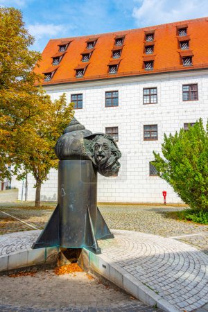 Foto de Memorial a Albert Einstein en la ciudad alemana de Ulm. - Imagen libre de derechos