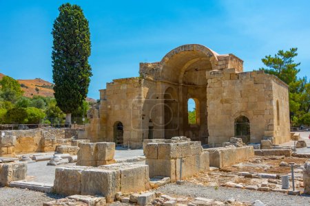 Foto de Iglesia de San Tito en el sitio arqueológico de Gortyna en Creta, Grecia. - Imagen libre de derechos
