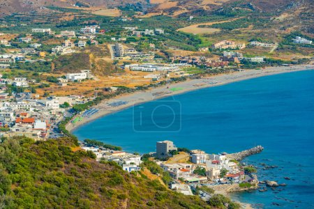 Photo for Panorama view of Greek town Plakias at Crete island. - Royalty Free Image