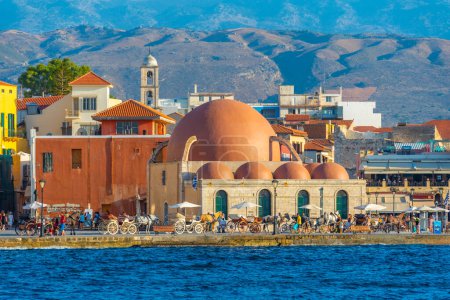 Photo for The Mosque of the Janissaries represents a Landmark of Chania, Crete. - Royalty Free Image