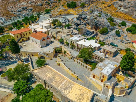 Photo for Aerial view of Museum of the Monastery of Preveli at Greek island Crete. - Royalty Free Image