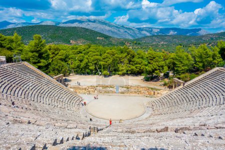 Photo for Ancient Theatre at the Asclepieion of Epidaurus in Greece. - Royalty Free Image
