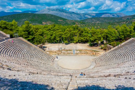 Photo for Ancient Theatre at the Asclepieion of Epidaurus in Greece. - Royalty Free Image