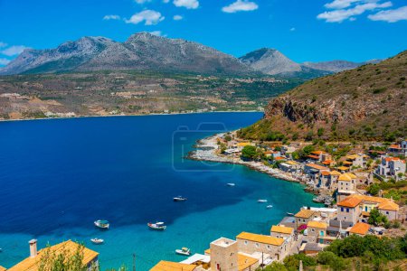 Photo for Panorama view of Limeni village at Peloponnese, Greece. - Royalty Free Image