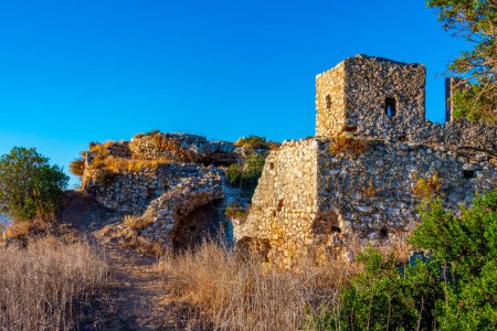 Photo for Ruins of old Navarino fortress at Peloponnese island in Greece. - Royalty Free Image