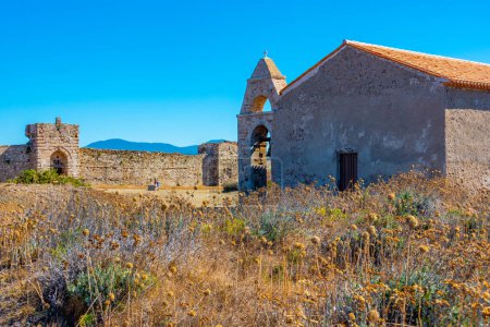 Foto de Metamorfosis Iglesia de Sotiros en el castillo Methoni en Grecia. - Imagen libre de derechos
