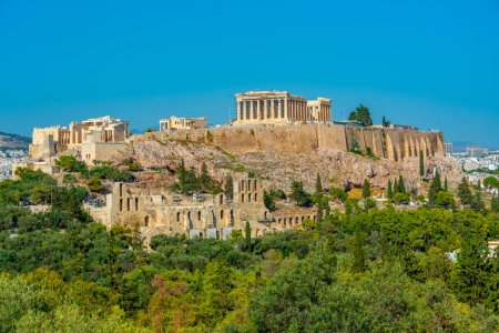 Panorama view of Acropolis in Greek capital Athens.