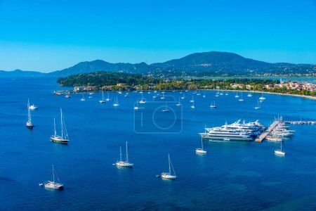 Photo for Yachts mooring at the port of Corfu Greece. - Royalty Free Image