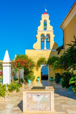 Courtyard of the Monastery of Paleokastritsa at Greek island Corfu.