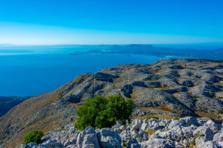 Photo for Kerkyra viewed from Mount Pantokrator at Corfu, Greece. - Royalty Free Image