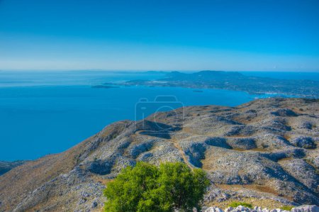Photo for Kerkyra viewed from Mount Pantokrator at Corfu, Greece. - Royalty Free Image