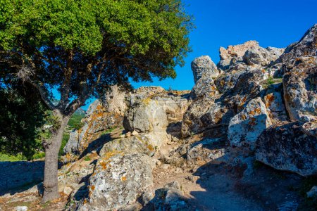 Foto de Castillo de Angelokastro en la isla griega Corfú. - Imagen libre de derechos