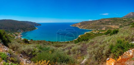 Photo for Panorama view of countryside of Itilo beach in Greece. - Royalty Free Image