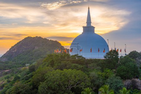 Photo for Sunset view of Maha stupa at Mihintale buddhist site in Sri Lanka. - Royalty Free Image