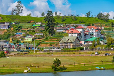Photo for Nuwara Eliya town viewed behind lake Gregory, Sri Lanka. - Royalty Free Image