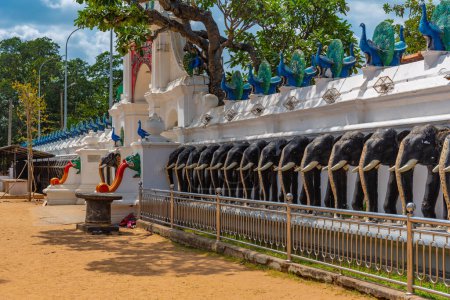 Téléchargez les photos : Sculptures d'éléphants au sanctuaire Maha Devale à Kataragama, Sri Lanka. - en image libre de droit
