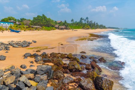 Photo for Sunny day at Marakolliya beach at Sri Lanka. - Royalty Free Image