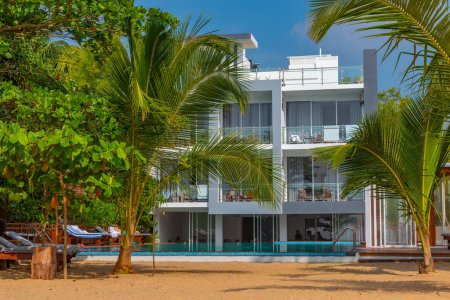 Photo for Modern hotel at Marakolliya beach at Sri Lanka. - Royalty Free Image