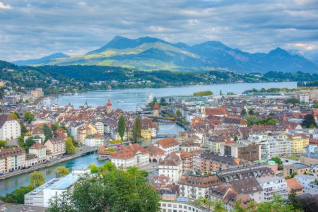 Photo for Panorama view of Luzern from Guetsch palace. - Royalty Free Image