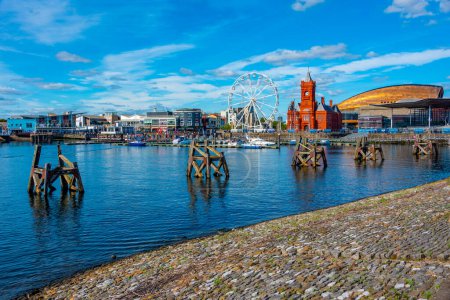 Photo for Skyline of Cardiff bay in Wales, UK. - Royalty Free Image