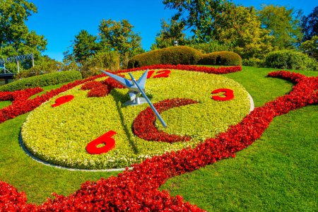 Photo for Flower clock in the swiss city Geneva. - Royalty Free Image
