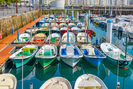 Photo for San Sebastian, Spain, June 2, 2022: Marina at Spanish port San Sebastian, Spain. - Royalty Free Image