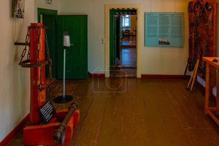 Photo for Kastelholm, Finland, July 31, 2022: Interior of Vita Bjorn Prison Museum at Aland islands in Finland. - Royalty Free Image