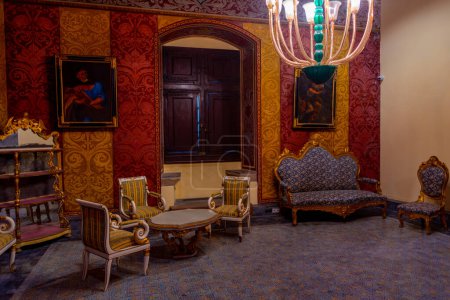 Foto de Rodas, Grecia, 26 de agosto de 2022: Interior del Palacio del Gran Maestre de los Caballeros de Rodas en Grecia. - Imagen libre de derechos
