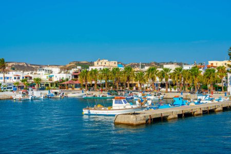 Photo for Kardamena, Greece, August 28, 2022: View of Kardamena port at Kos island in Greece. - Royalty Free Image