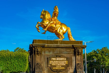 Photo for Dresden, Germany, August 6, 2022: Goldene Reiter statue in German town Dresden. - Royalty Free Image