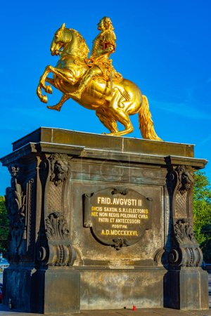 Photo for Dresden, Germany, August 6, 2022: Goldene Reiter statue in German town Dresden. - Royalty Free Image