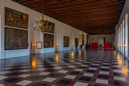 Photo for Helsingor, Denmark, June 23, 2022: Chamber at the Kronborg castle at Helsingor, Denmark. - Royalty Free Image