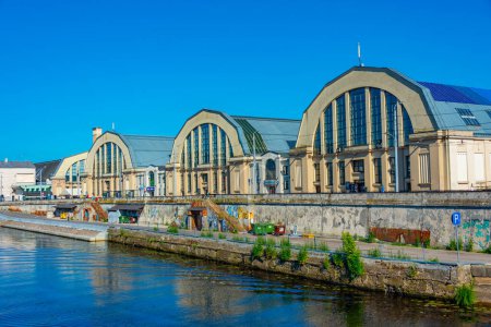 Photo for Riga, Latvia, June 24, 2022: View of the former zeppelin hangars now convereted into the Riga market - Rigas Centraltirgus. - Royalty Free Image
