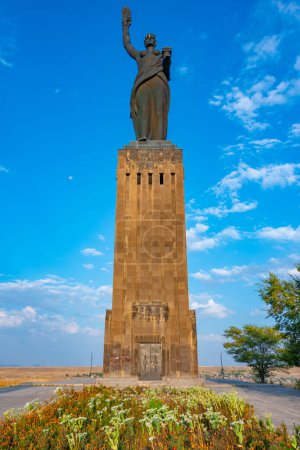 Mother Armenia statue in Gyumri during a sunny day