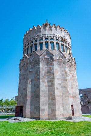 Holy archangels church at the complex of Etchmiadzin Cathedral during a sunny day in Armenia