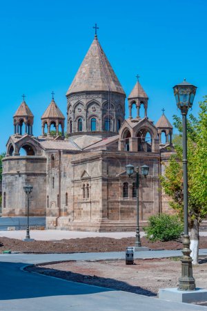 Etchmiadzin Cathedral during a sunny day in Armenia