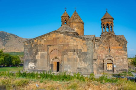 Summer day at Saghmosavank monastery in Armenia