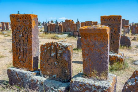 Noratus cemetery with Khachkars - ancient tombstones in Armenia