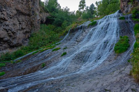 Sunset view of Jermuk Waterfall in Armenia