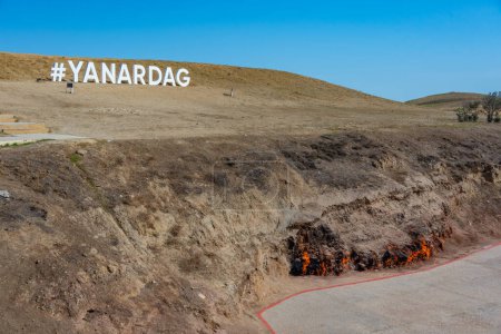 Yanar dag eternal flame in Azerbaijan