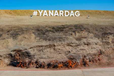 Yanar dag eternal flame in Azerbaijan