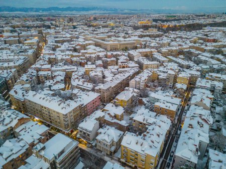 Vista panorámica de invierno de Sofía, Bulgaria