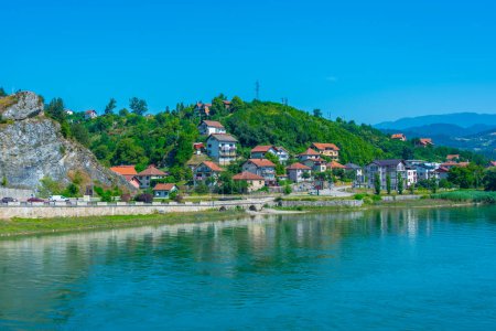 Panorama view of Visegrad town in Bosnia and Herzegovina