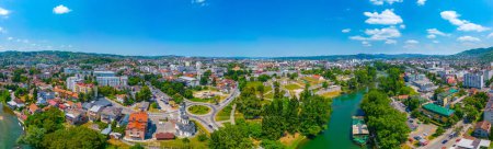 Panorama view of the city center of Banja Luka, Bosnia and Herzegovina