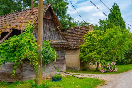 Traditional wooden houses in Croatian village Cigoc